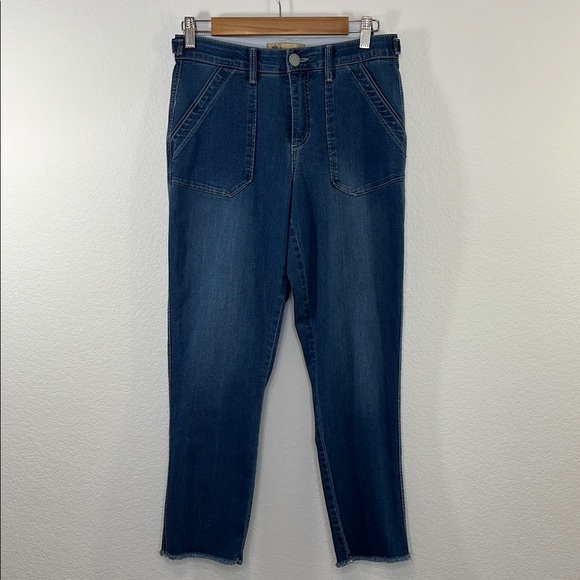 Democracy Ab Technology Jeans Straight leg size 6 High Rise Raw‎ hemline - Picture 2 of 11